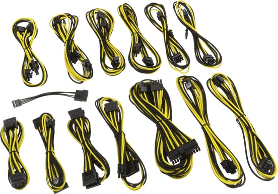 CableMod Seasonic-Series Platinum -Svart/Gul