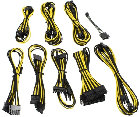 CableMod beQuiet-Series Straight Power -Svart/Gul
