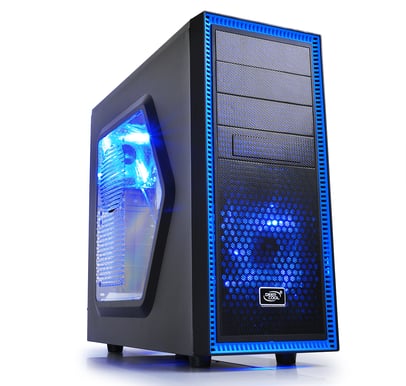 Deepcool Tesseract Svart/Blå med Blå LED