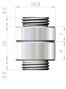 EK-AF Extender Rotary M-M G1/4 - Svart Nickel
