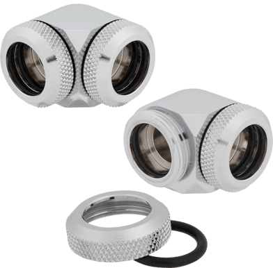 Corsair Hydro X Series XF Hardline 90° 14mm 2-pack - Krom