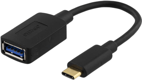 DELTACO USB 3.1 Adapter C ha till USB A ho Svart