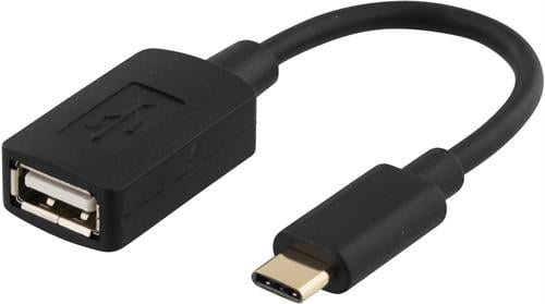 DELTACO USB 2.0 Adapter C ha till USB A ho Svart