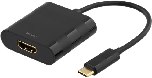 DELTACO USB 3.1 Adapter C ha till HDMI ho Svart