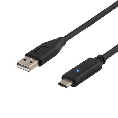 USB 2.0 kabel C-A ha Svart 0.5m