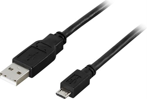 DELTACO USB 2.0 kabel A-micro B Svart 0.5 m