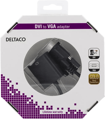 DELTACO Adapter DVI-D ha till VGA ho Svart