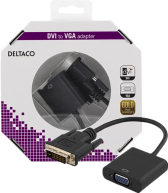 DELTACO Adapter DVI-D ha till VGA ho Svart