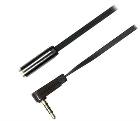 Audio-kabel 3.5mm ha-ho Vinklad Svart 1m