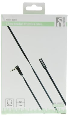 Audio-kabel 3.5mm ha-ho Vinklad Svart 1m