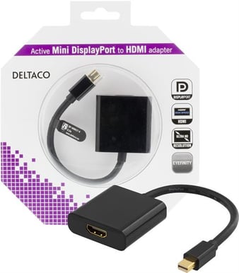 Adapter mini DisplayPort ha till HDMI ho med ljud Svart 0.18m