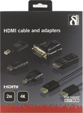 DELTACO HDMI/DisplayPort/DVI adapterkit, 4K, ink kabel
