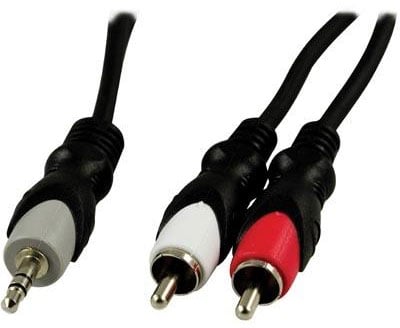 Audiokabel 3,5mm ha - 2xRCA ha 1 m