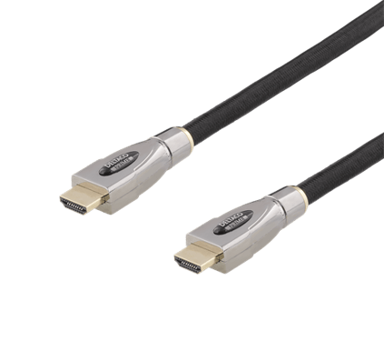 DELTACO HDMI-kabel 2.0 ha-ha Aktiv Tyg Svart 10 m