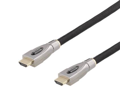 DELTACO HDMI-kabel 2.0 ha-ha Aktiv Tyg Svart 15 m