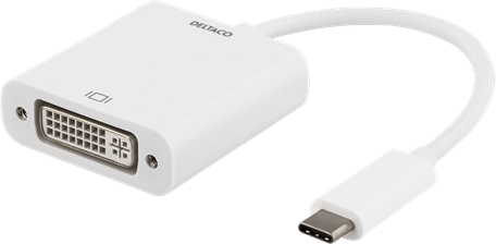 DELTACO USB 3.1 Adapter C ha till DVI ho Vit