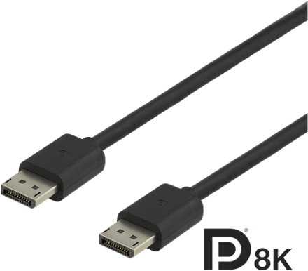 DELTACO DisplayPort 1.4 ha-ha Svart 1.5 m