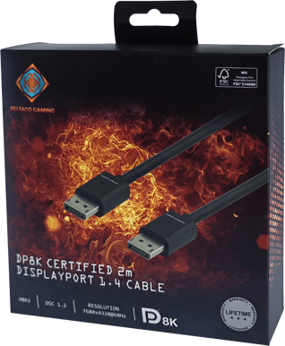 DELTACO DisplayPort 1.4, 2m, svart