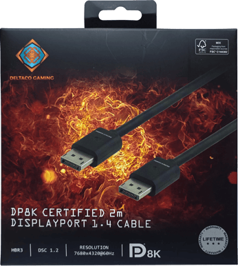 DELTACO DisplayPort 1.4, 2m, svart