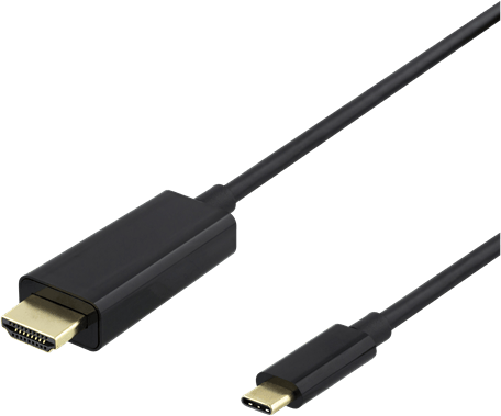 DELTACO USB-C till HDMI- kabel ha-ha Svart 2 m
