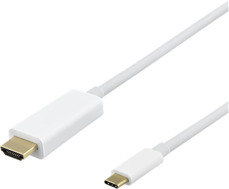 DELTACO USB-C till HDMI- kabel ha-ha Vit 1.5 m