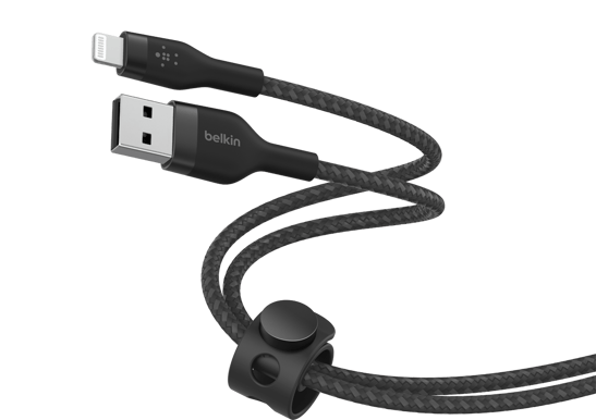 Belkin Boost Charge Pro Flex USB- A till Lightning 1m, Svart