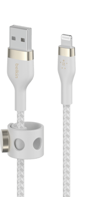 Belkin Boost Charge Pro Flex USB-A till Lightning 1m, Vit