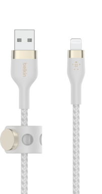 Belkin Boost Charge Pro Flex USB-A till Lightning 2m, Vit