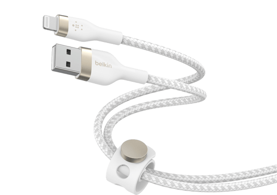 Belkin Boost Charge Pro Flex USB-A till Lightning 3m, Vit