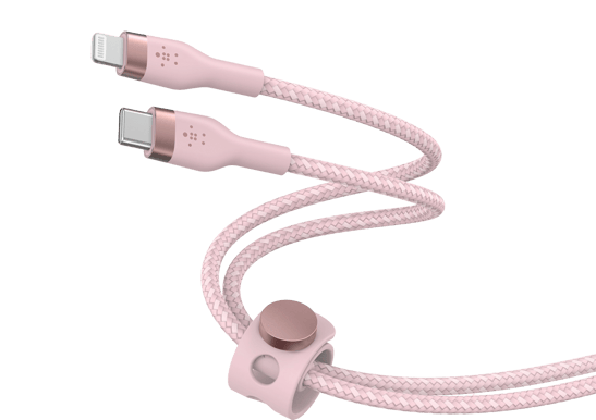 Belkin Boost Charge Pro Flex USB-C till Lightning 1m, Rosa