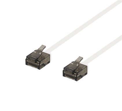 DELTACO TP-kabel Cat6a Platt U/UTP Vit 1 m