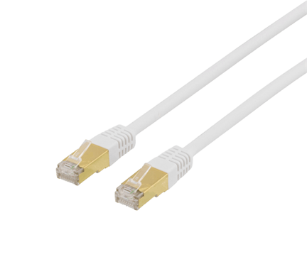 DELTACO TP-kabel Cat7 S/FTP Vit 0.5 m