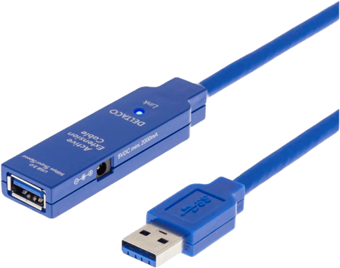 DELTACO USB 3.0 förlängningskabel A ha-A ho Aktiv Blå 2m