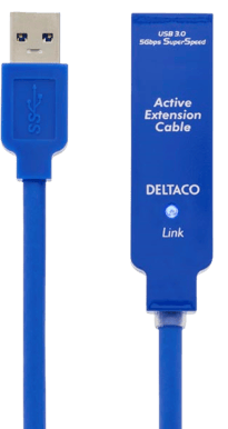 DELTACO USB 3.0 förlängningskabel A ha-A ho Aktiv Blå 2m
