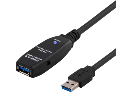 DELTACO USB 3.0 förlängningskabel A ha-A ho Aktiv Svart 5m