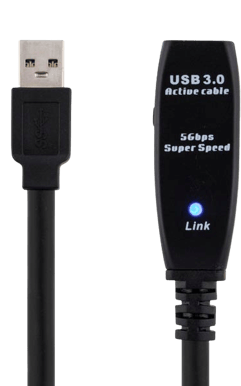 DELTACO USB 3.0 förlängningskabel A ha-A ho Aktiv Svart 5m