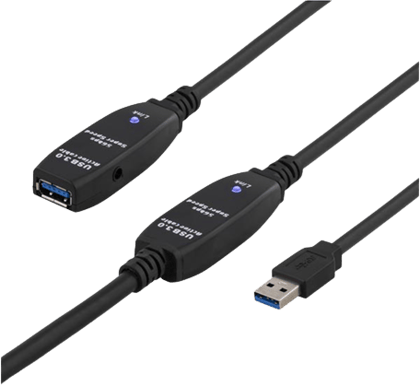 DELTACO USB 3.0 förlängningskabel A ha-A ho Aktiv 10m