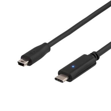 USB 2.0 kabel C-mini B Svart 1m