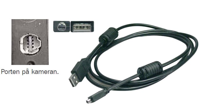 USB 2.0 kabel A ha till 8-pin mini kontakt