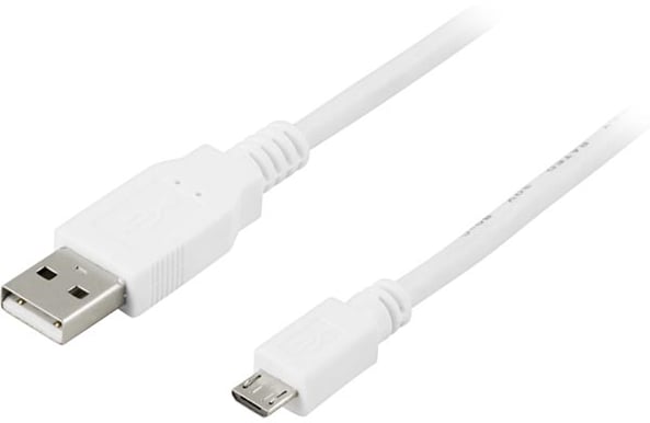DELTACO USB 2.0.kabel A-Micro B Vit 0.5m