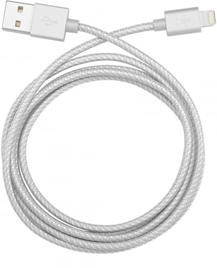 Belkin Premium Lightningkabel (MFI) Silver Tygsladd 1.2m