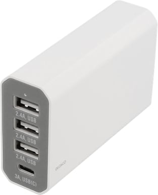 DELTACO Laddstation 3+1-portar USB + USB-C