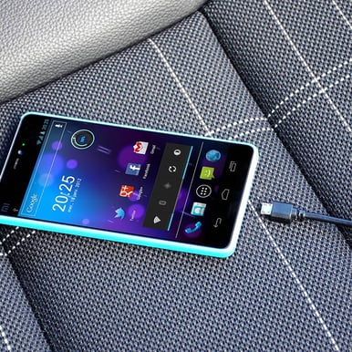 PORT Designs Billaddare med 2st USB kontakter + microUSB kabel Svart