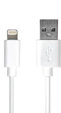Port Designs Billaddare med 2st USB kontakter + Lightning kabel Vit
