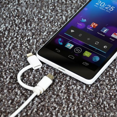 PORT Designs Lightning/microUSB-kabel (MFI) Vit 1.2m