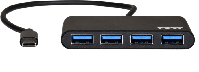 PORT Designs USB-C-adapter 3.0 4-portar Svart
