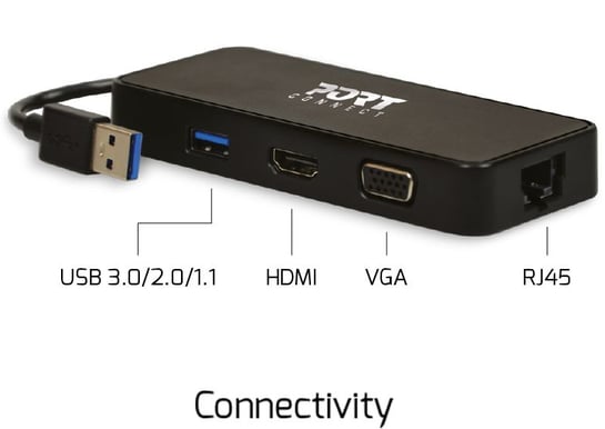 PORT Designs Dockningsstation 4-portar USB 3.0