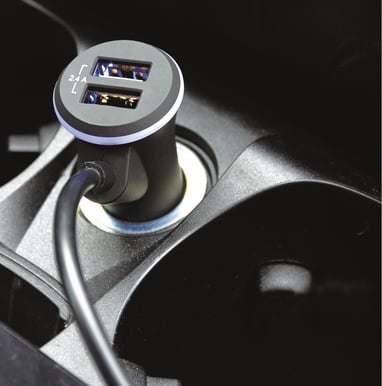 PORT Designs Billaddare med 4st USB kontakter Svart