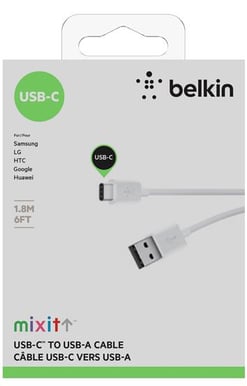 Belkin MIXIT USB-A till USB-C Vit 1.8m
