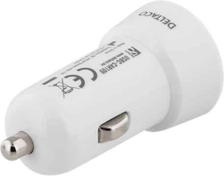 DELTACO Billaddare USB-C & USB-A 3A Vit